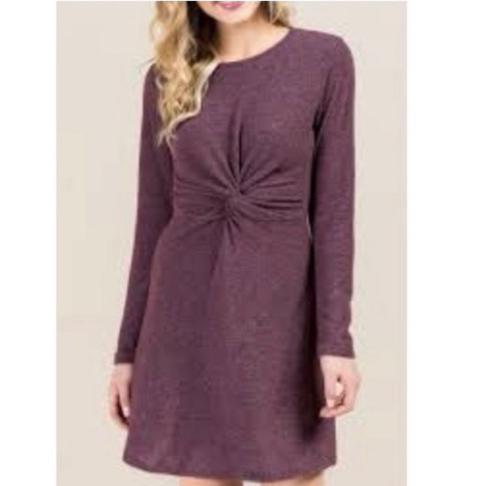 Pam Long Sleeve Knot Front Dress